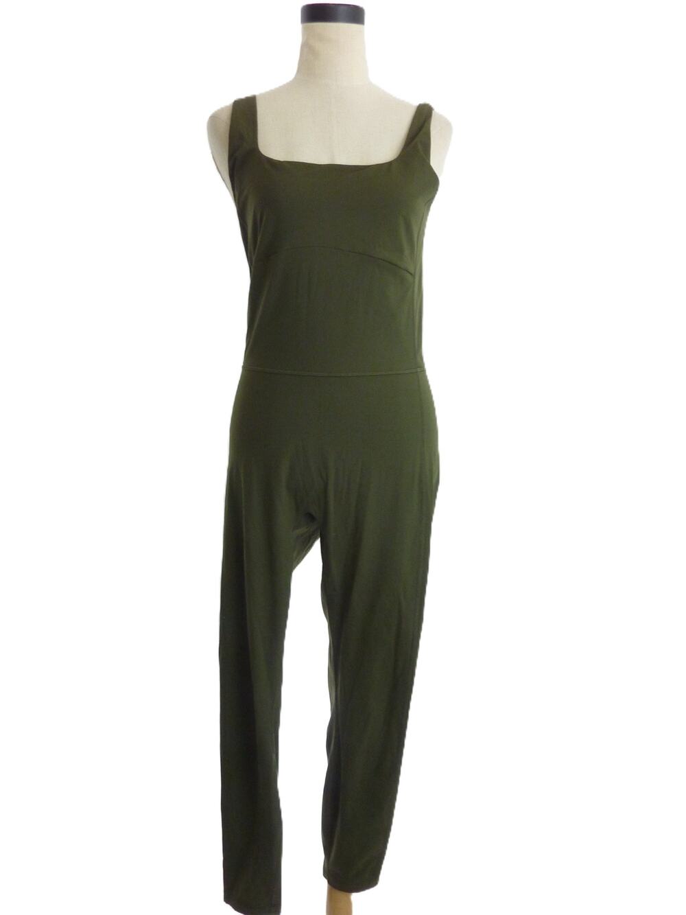 Everlane The Perform Square-neck Unitard Bodysuit Jumpsuit Green L